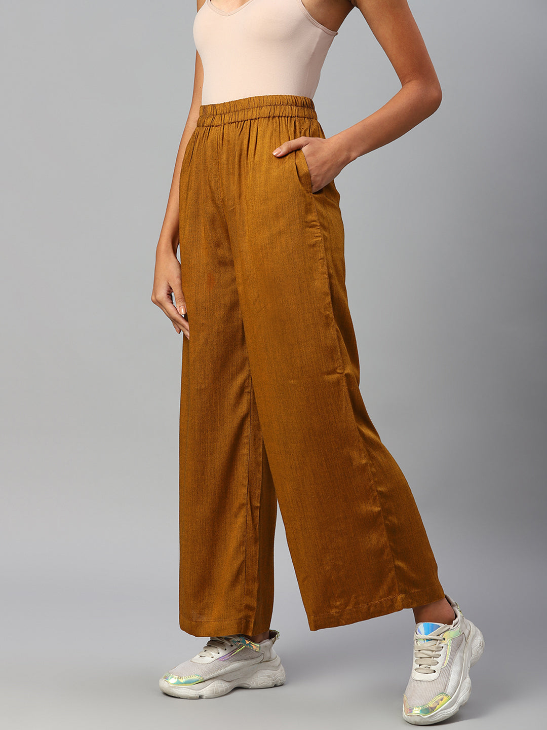 Women Mustard Yellow Palazzos