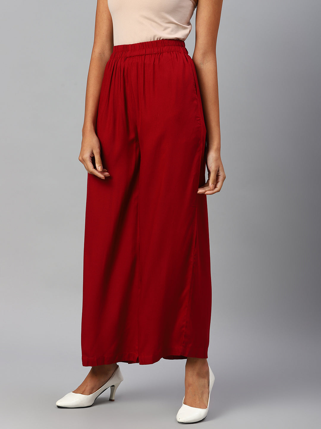 Women Burgundy Palazzos