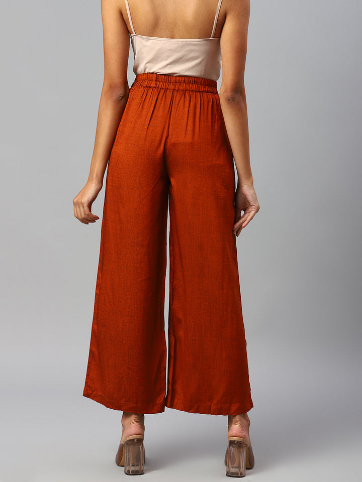 Women Rust Red Palazzos