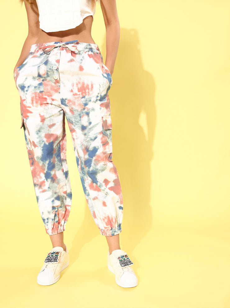 Women Classy White Tie & Dye 2.0 Trousers