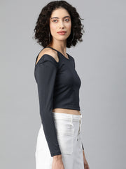 Charcoal Cut-Out Crop Top