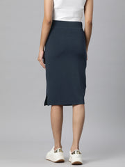 Charcoal Side Slit Pencil Skirt