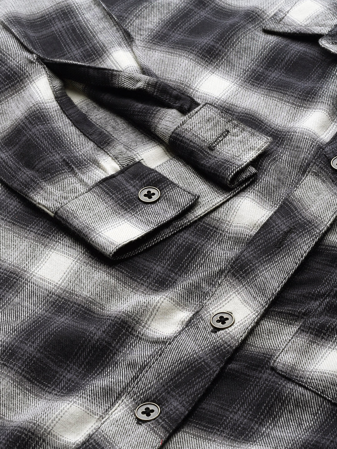Black Checked Opaque Casual Shirt
