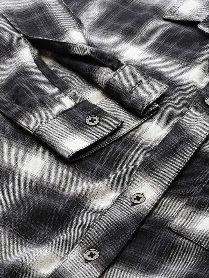 Black Checked Opaque Casual Shirt