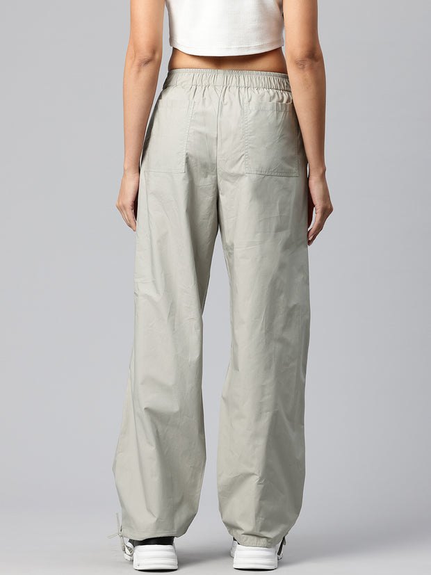 Steel Women Loose Fit High-Rise Cargos Trousers