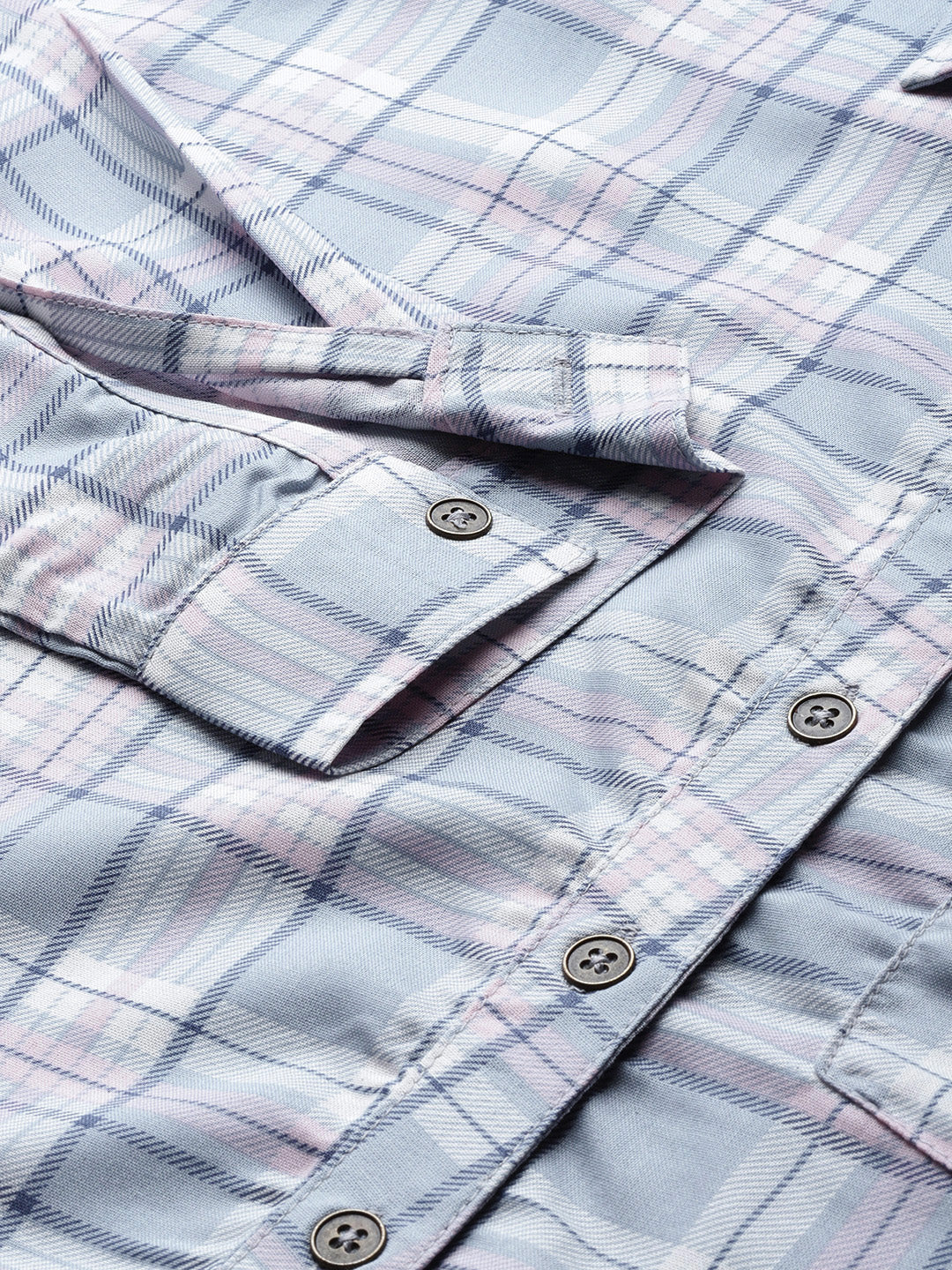 Blue Checked Casual Shirt