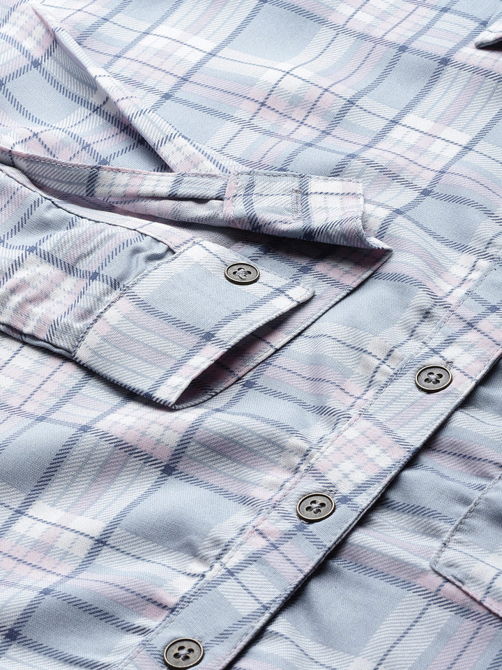 Blue Checked Casual Shirt