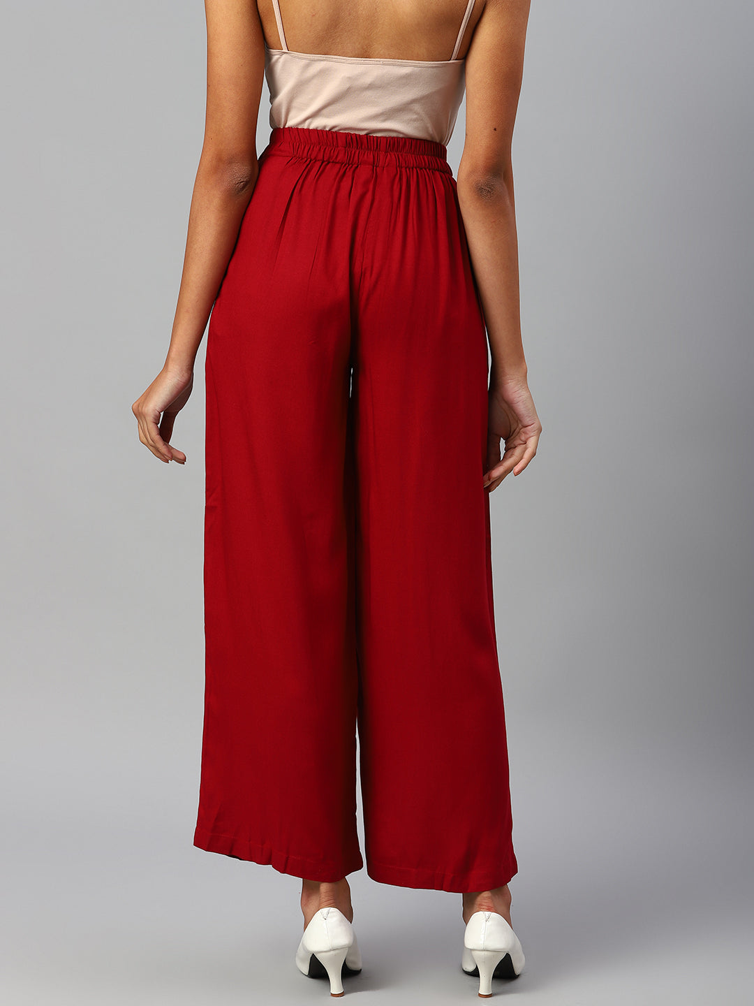 Women Burgundy Palazzos