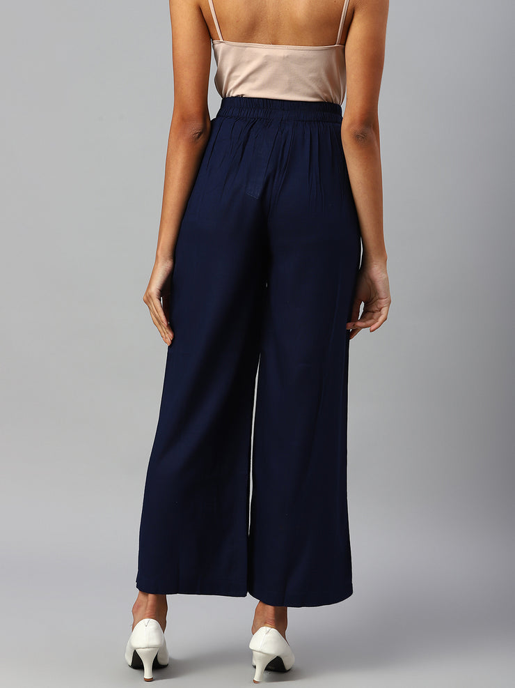 Women Navy Blue Palazzos