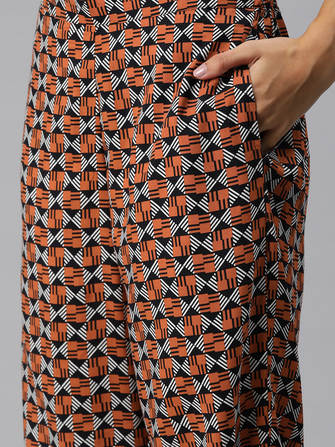 Rust & Black Printed Co-Ords