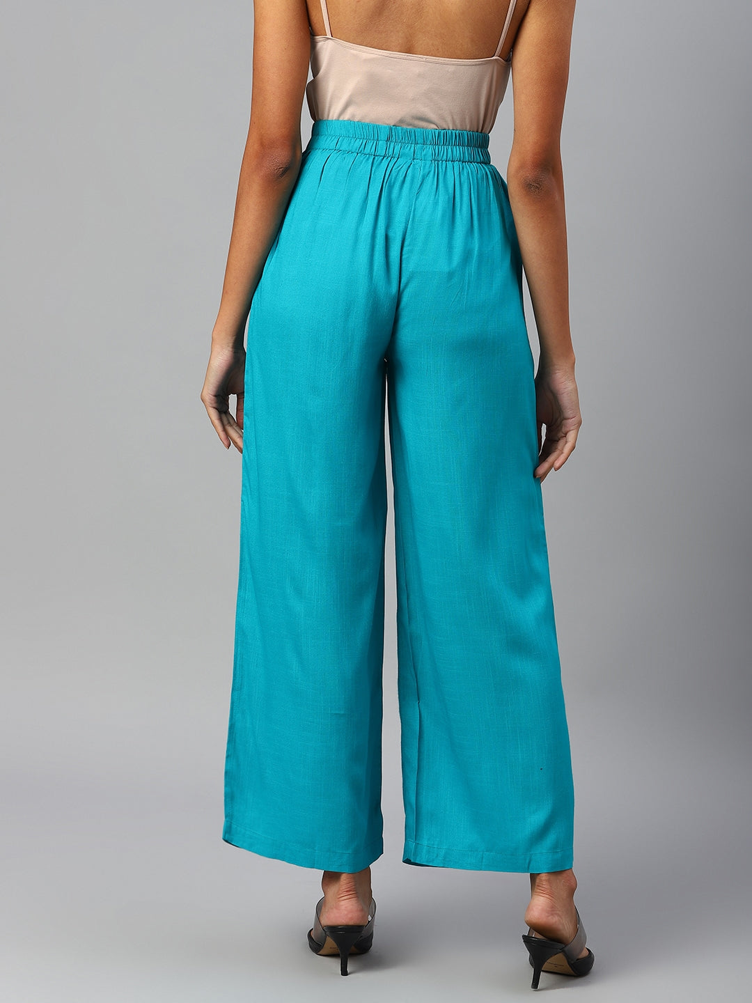 Women Turquoise Blue Palazzos