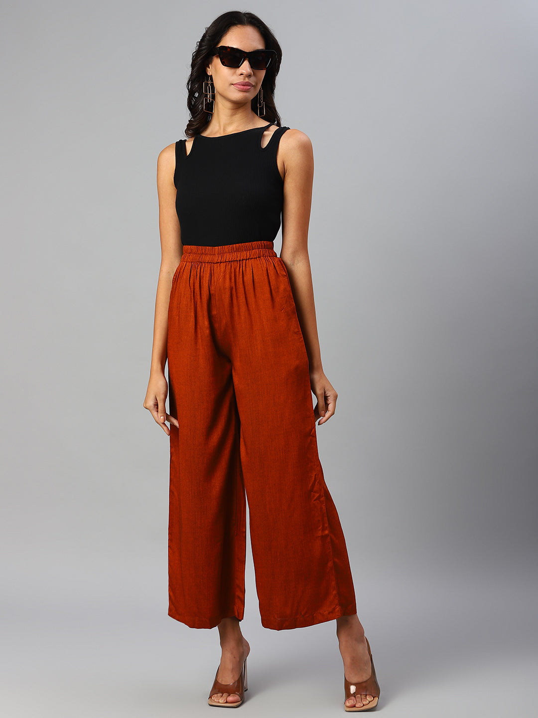 Women Rust Red Palazzos