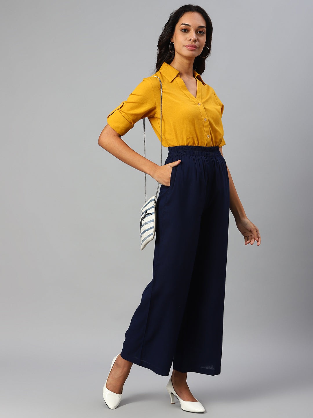 Women Navy Blue Palazzos