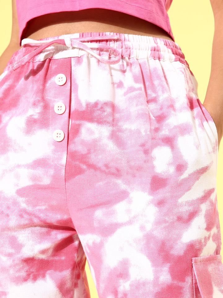 Women Pretty Pink Tie & Dye 2.0 Trousers