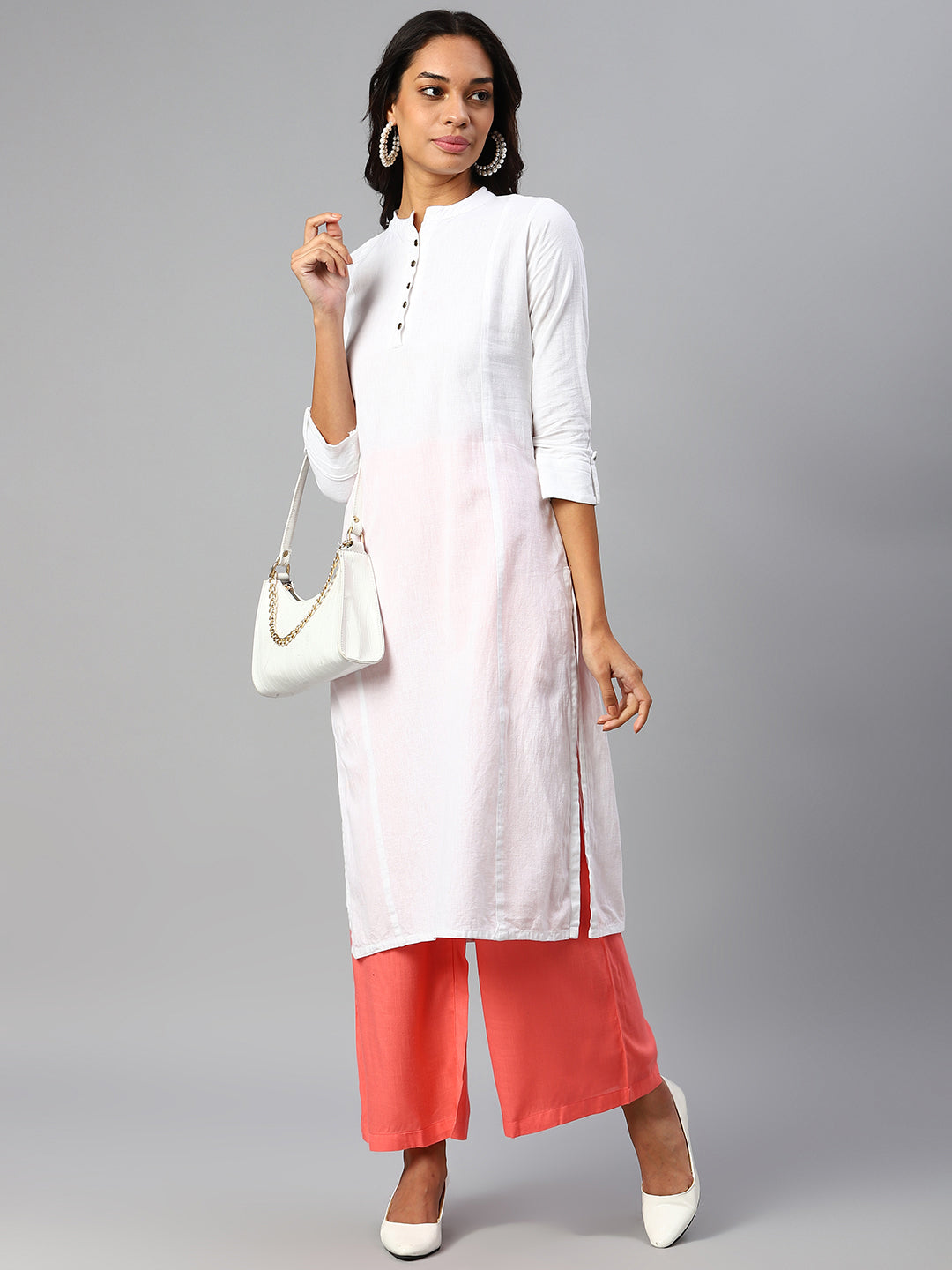 Women Peach-Coloured Palazzos