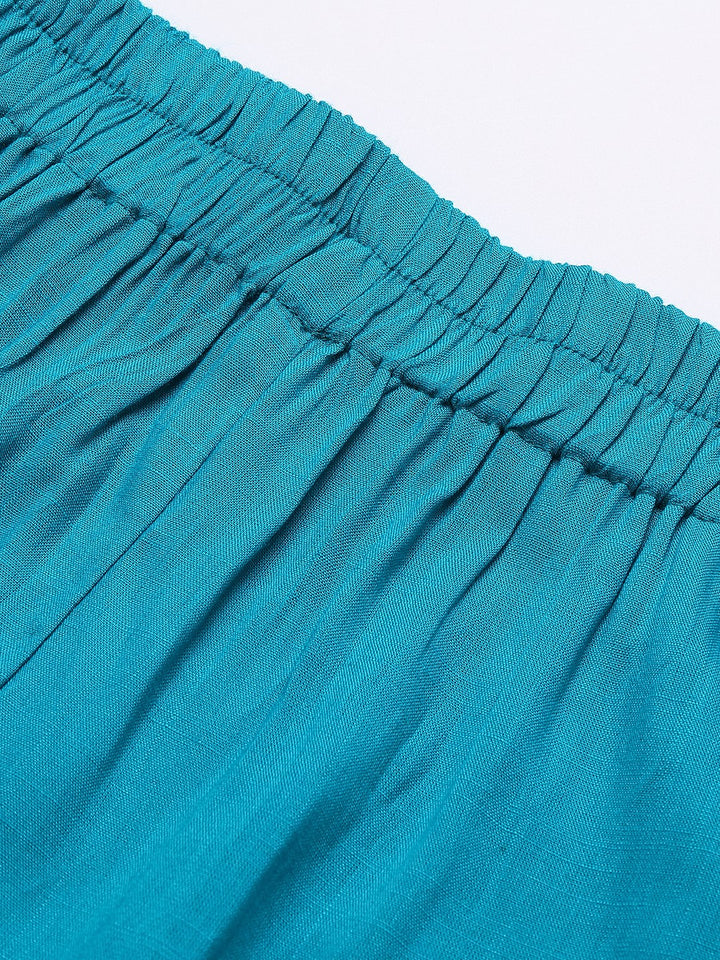 Women Turquoise Blue Palazzos
