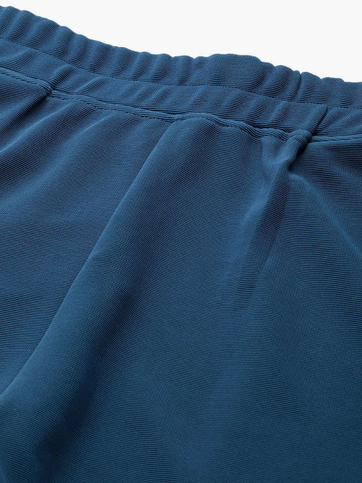 Teal Solid Mid-Rise Regular Shorts