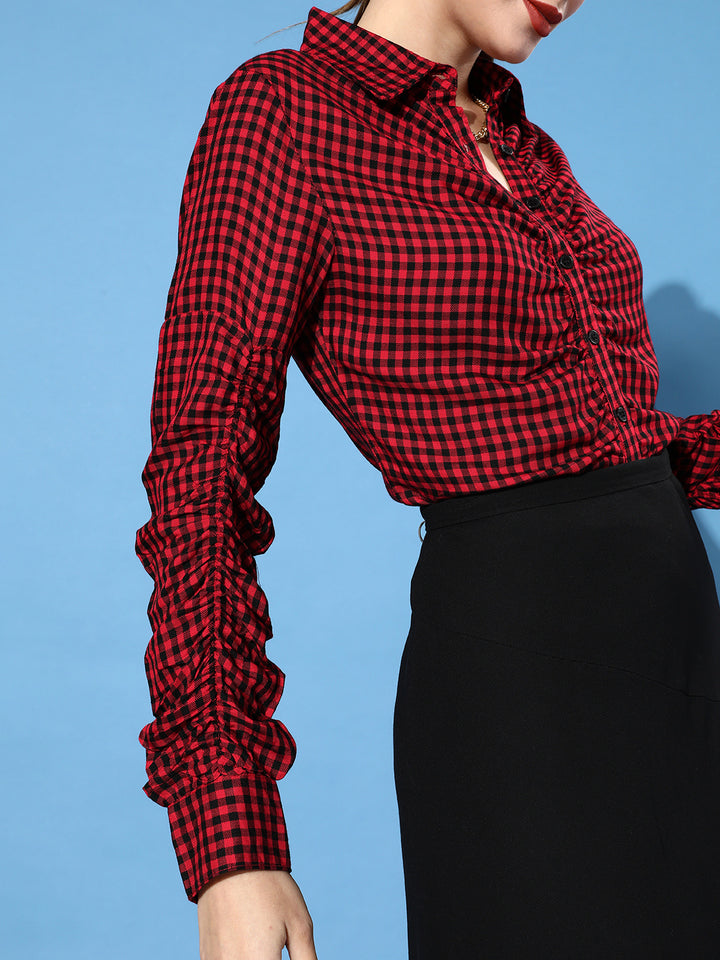 Red Gingham Checked Shirt