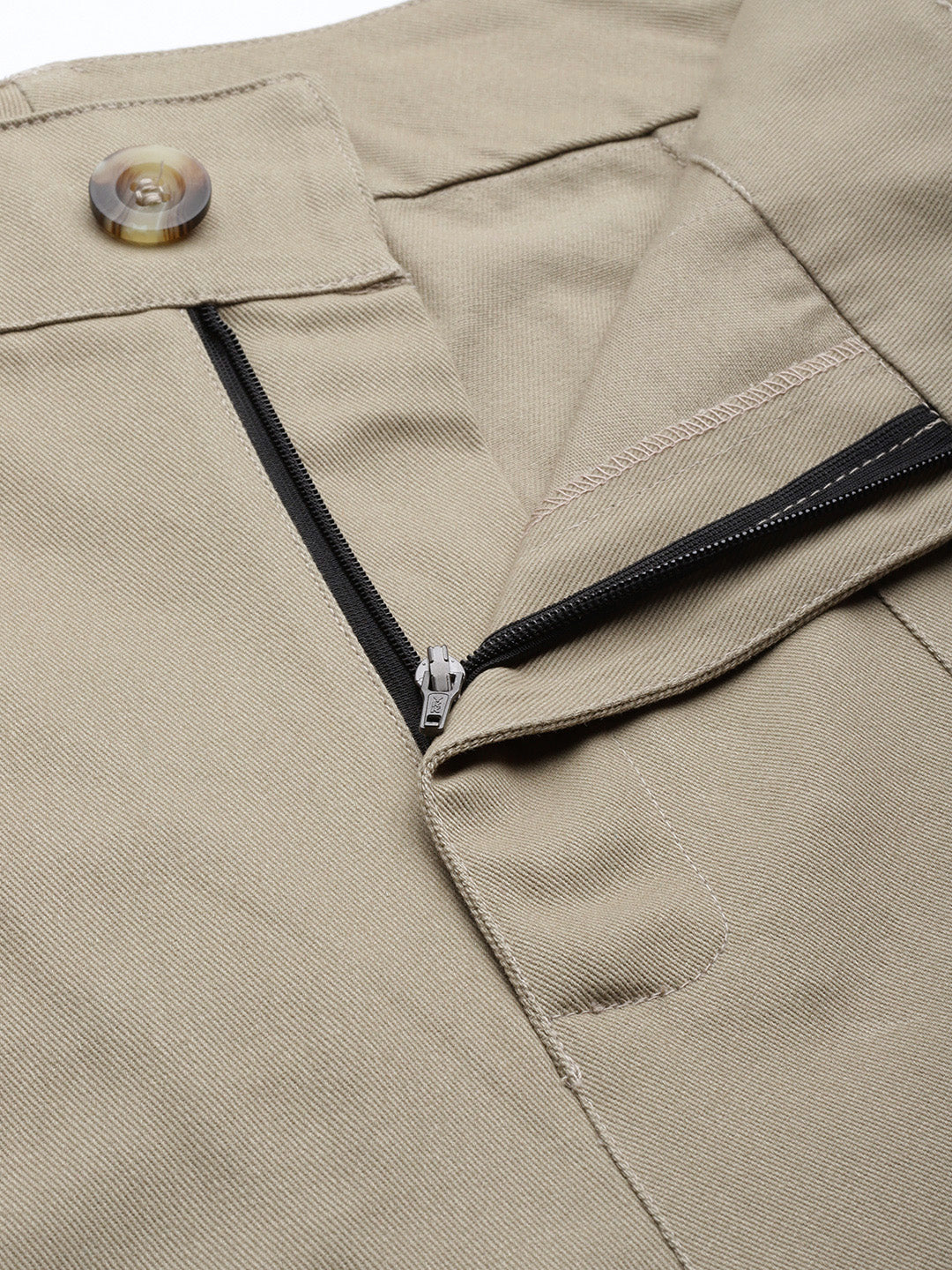 Women Beige High-Rise Cargo Joggers with Belt