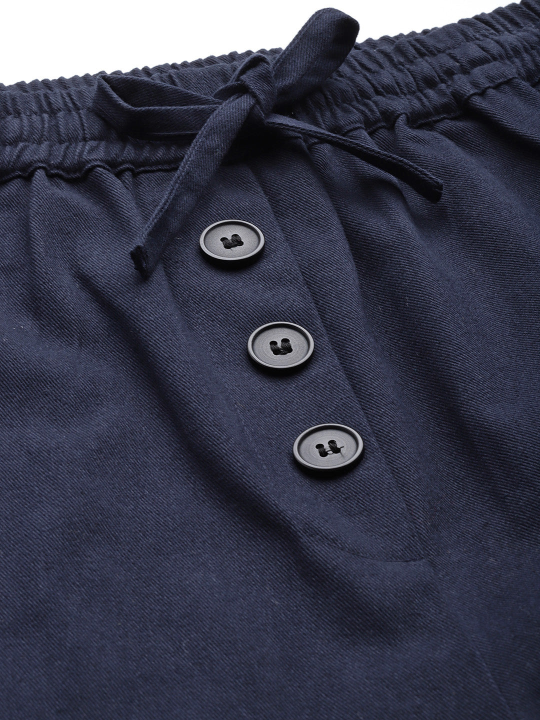 Women Blue Cotton Cropped Joggers