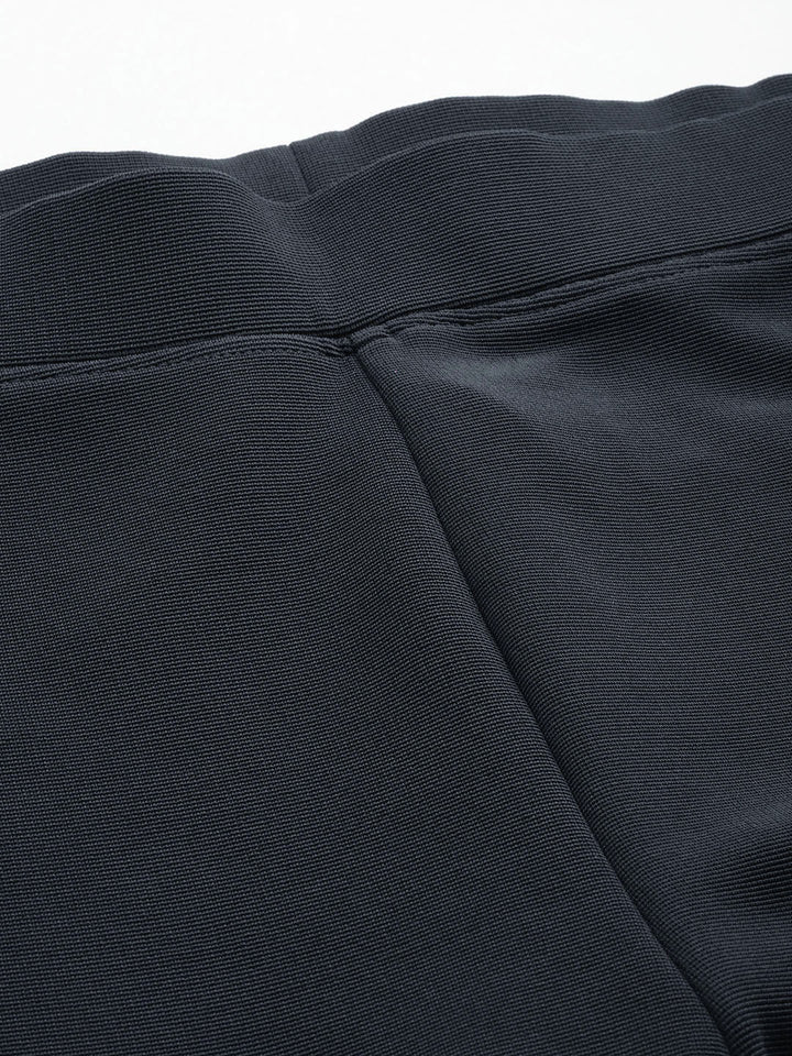 Charcoal Slim Fit High-Rise Bootcut Trousers