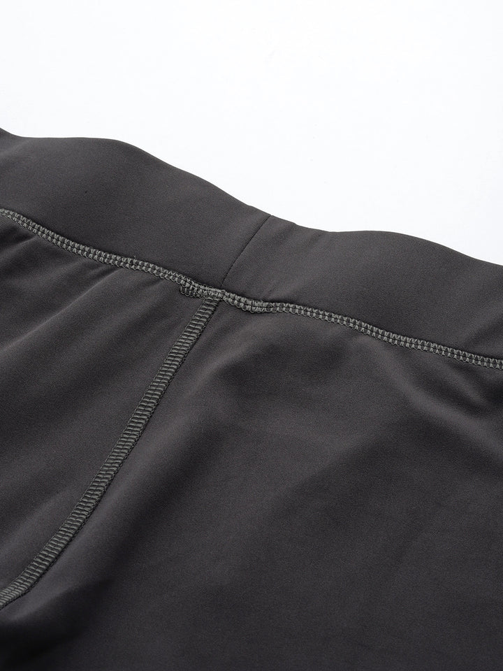 Charcoal Grey Solid Ankle Length Slim Fit Leggings
