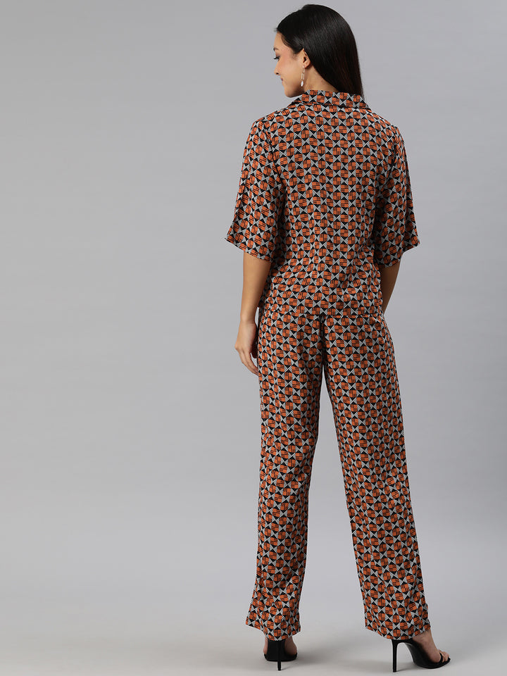 Rust & Black Printed Co-Ords