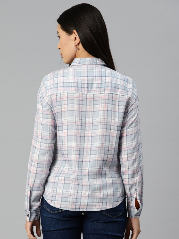 Blue Checked Casual Shirt