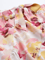 Pink Floral Wrap Skirt