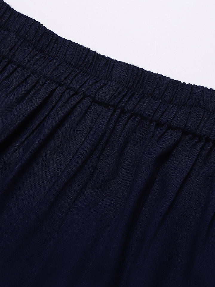 Women Navy Blue Palazzos