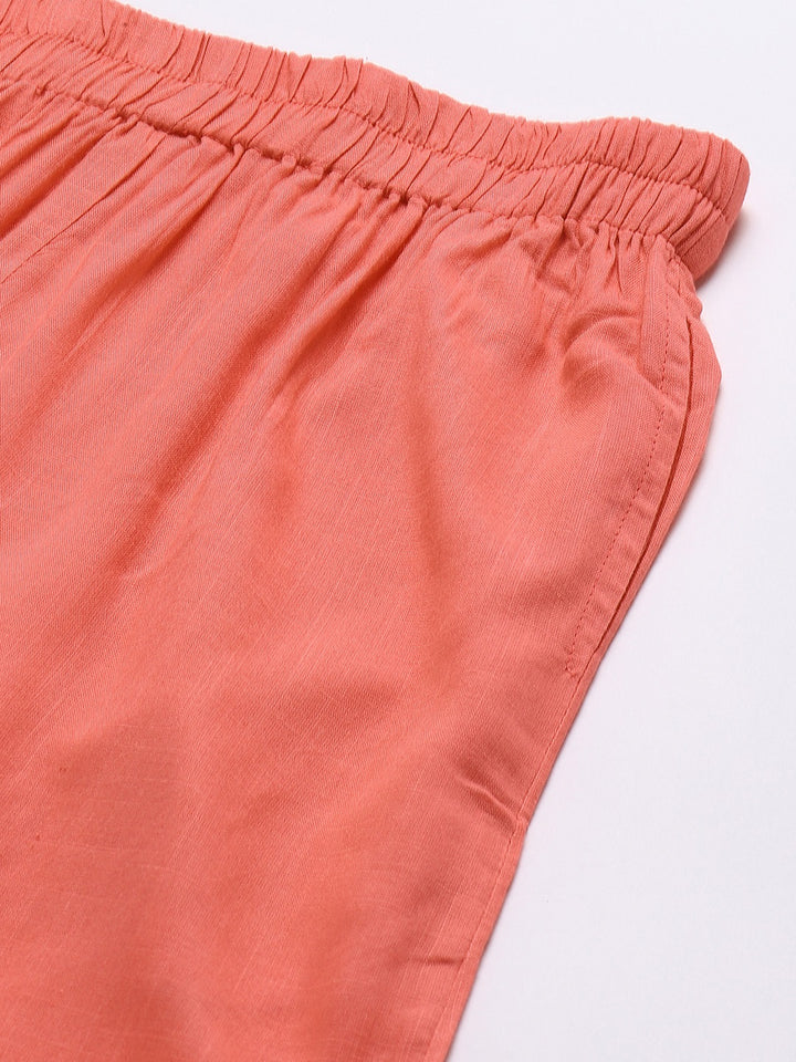 Women Peach-Coloured Palazzos