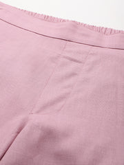 Pink Pure Cotton Peg Trousers