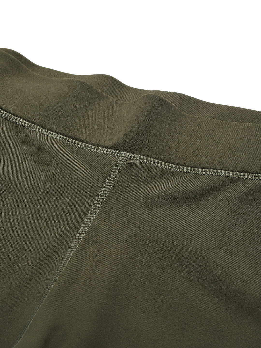 Olive Green Solid Ankle Length Slim Fit Leggings