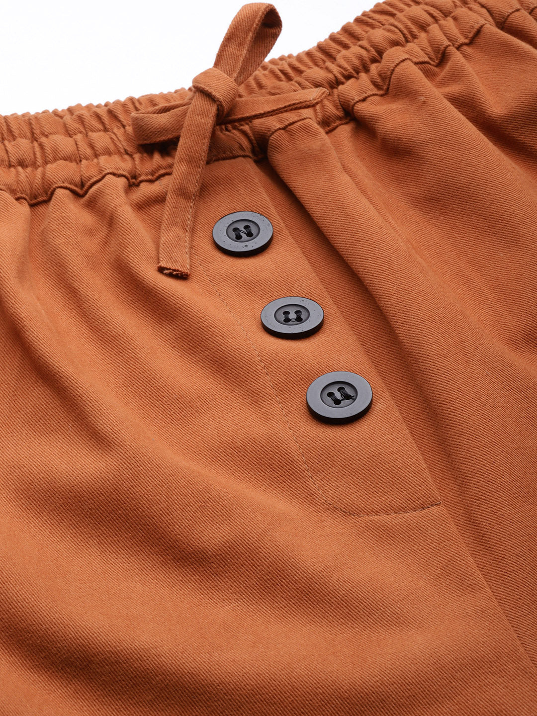 Women Rust Orange High-Rise Cargo Joggers