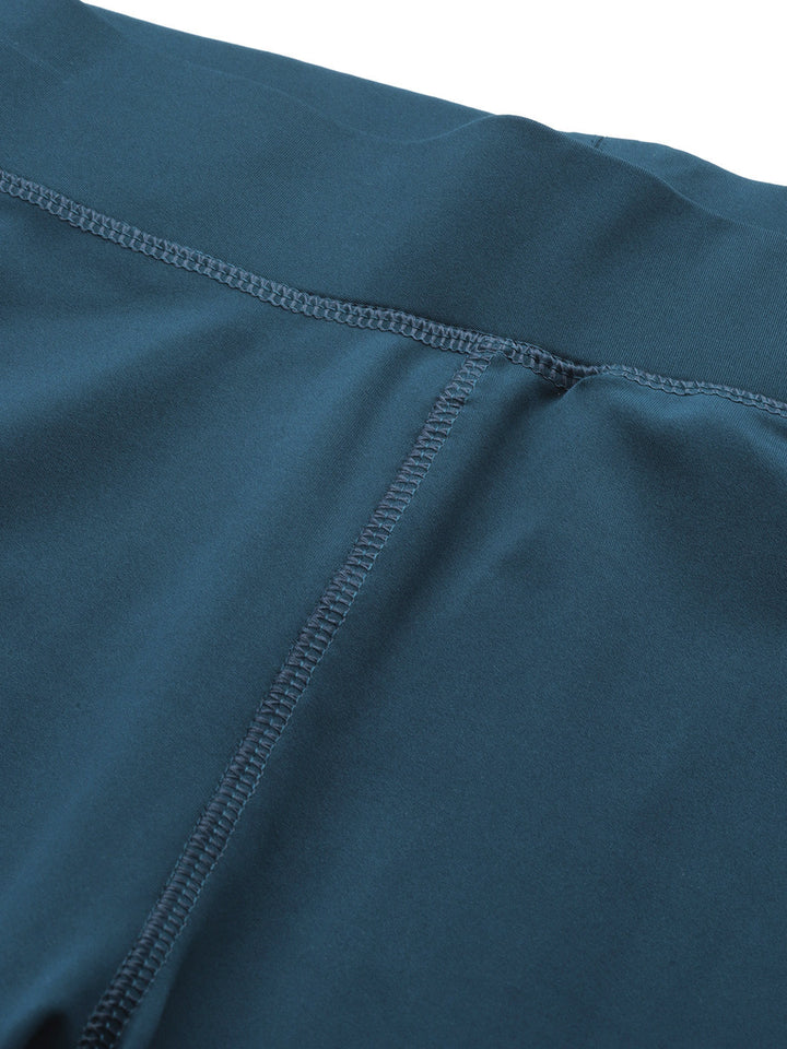 Teal Solid Ankle Length Slim Fit Leggings