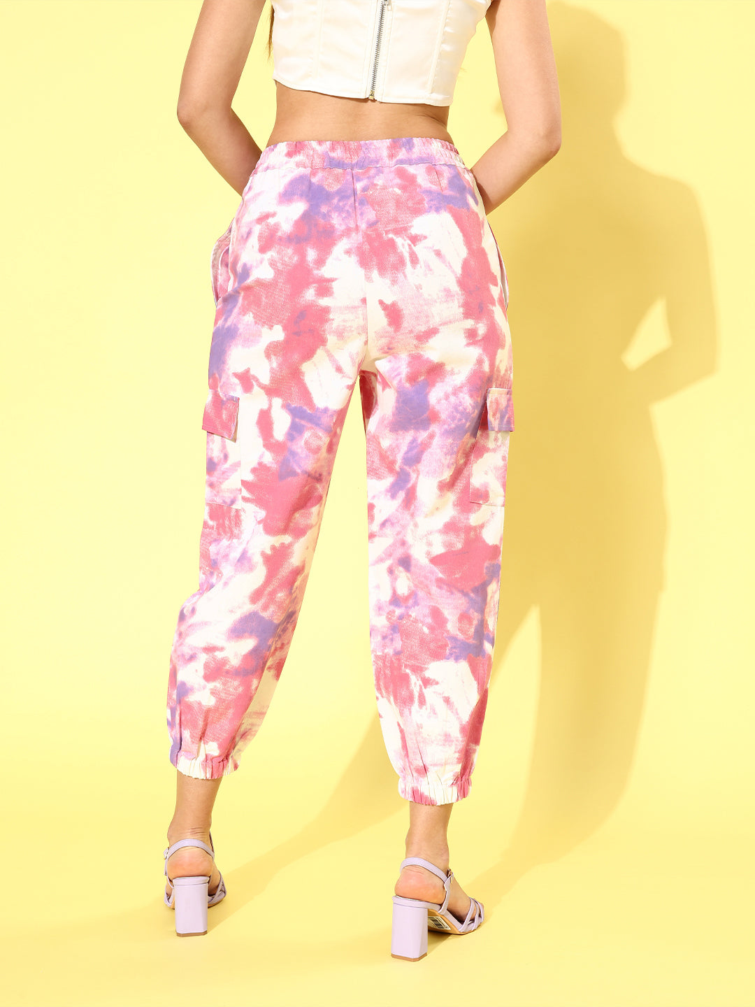 Women Pink and purple Tie & Dye 2.0 Trousers