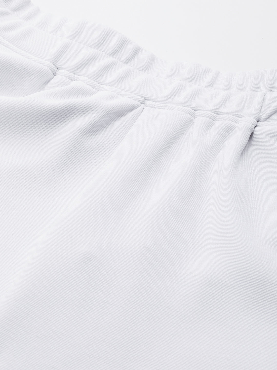 White Solid Mid-Rise Regular Shorts