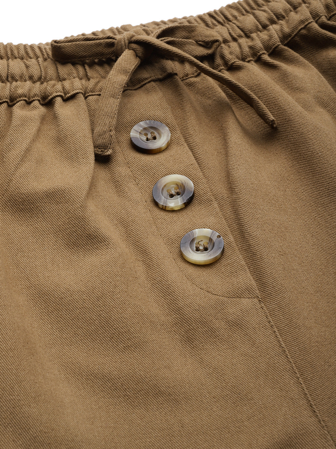 Women Khaki High-Rise Cargo Joggers