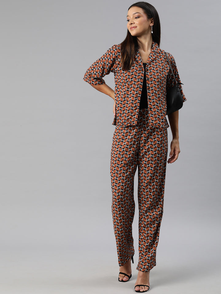 Rust & Black Printed Co-Ords