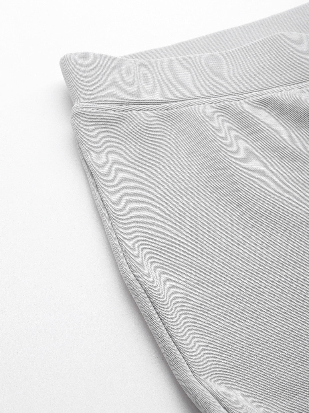 Grey Slim Fit High-Rise Bootcut Trousers