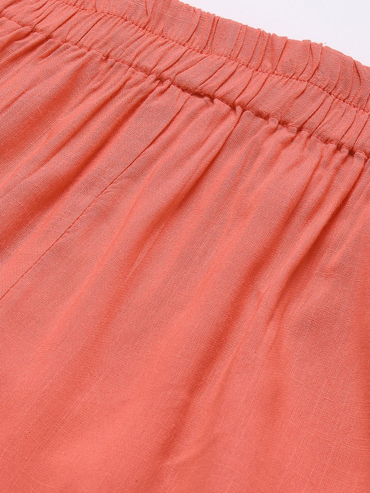 Women Peach-Coloured Palazzos