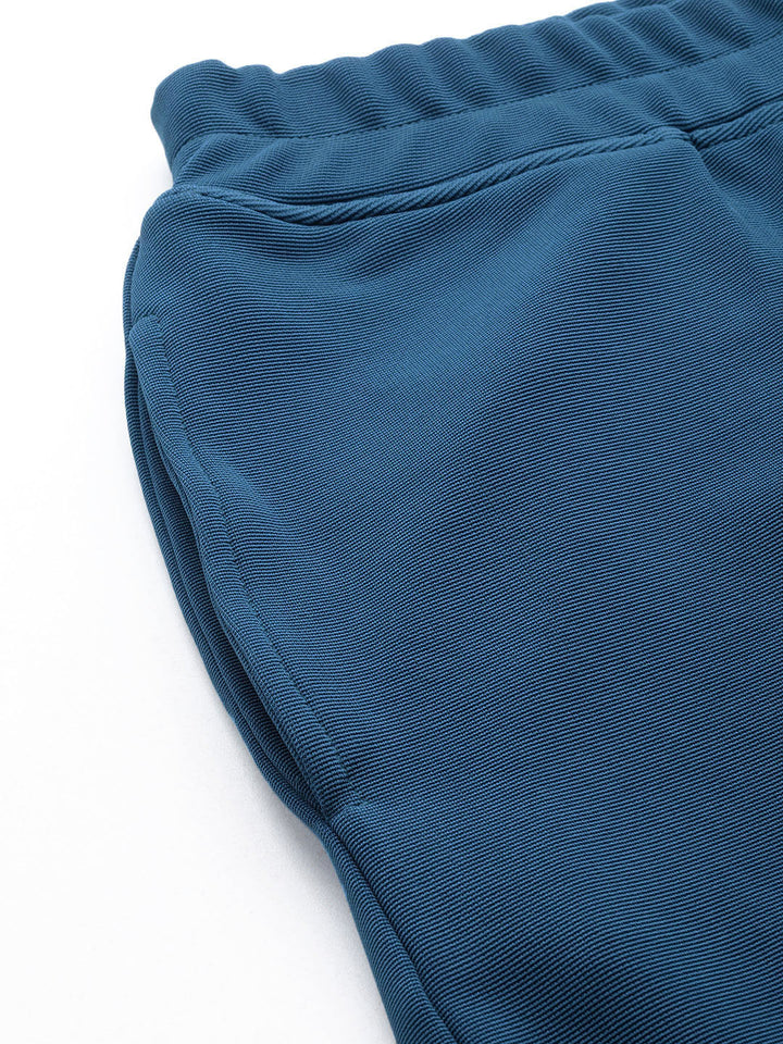 Teal Solid Mid-Rise Regular Shorts