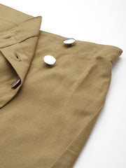 Khaki Cotton Layered Mini Skorts
