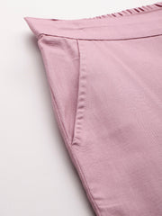 Pink Pure Cotton Peg Trousers