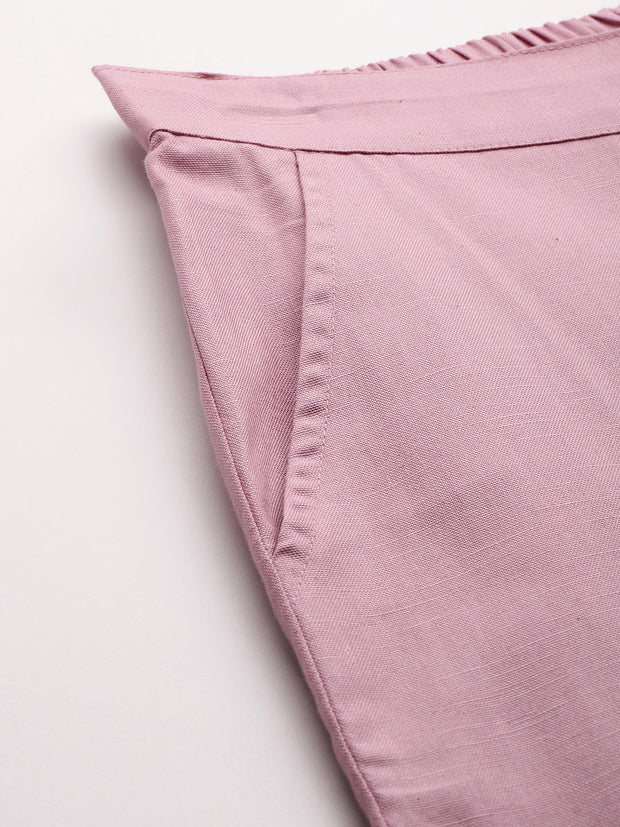 Pink Pure Cotton Peg Trousers