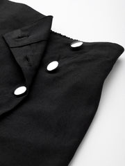 Black Cotton Layered Mini Skorts