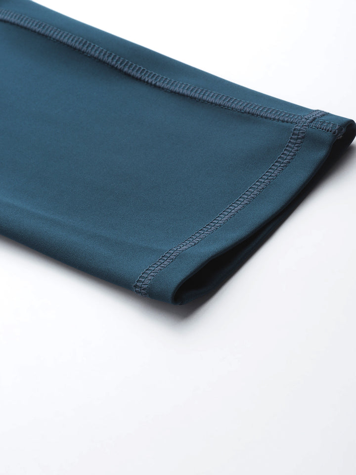 Teal Solid Ankle Length Slim Fit Leggings