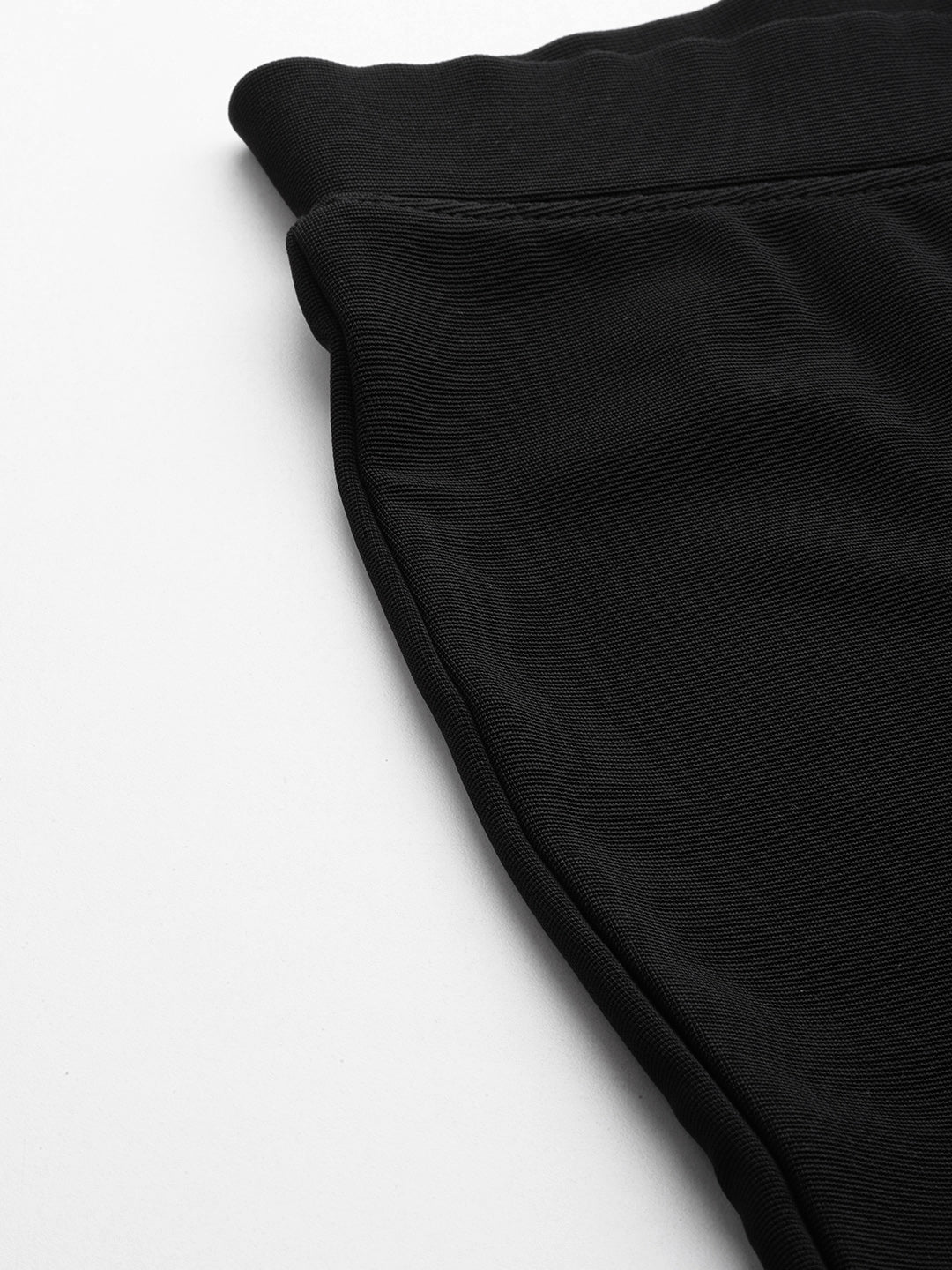 Black Slim Fit High-Rise Bootcut Trousers