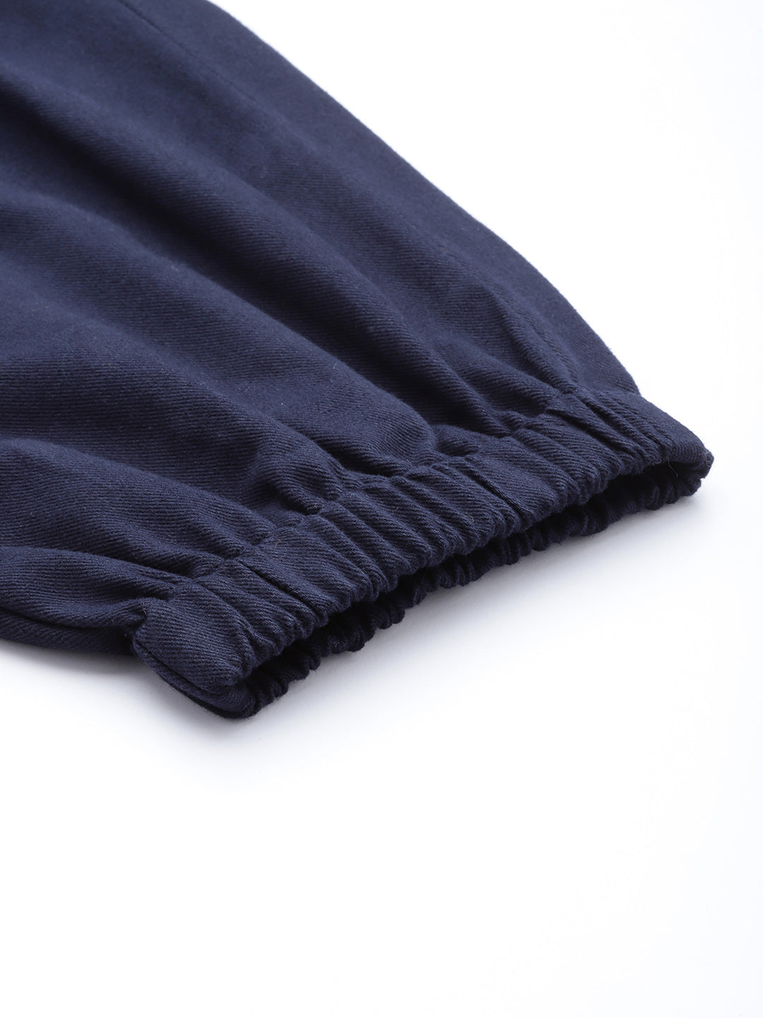 Women Blue Cotton Cropped Joggers