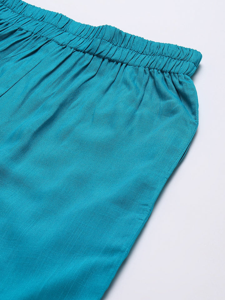 Women Turquoise Blue Palazzos